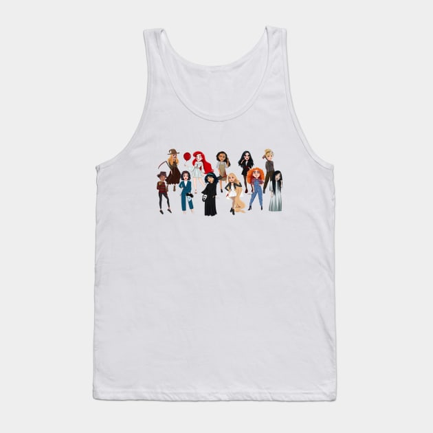 Horror princesses, horror movies characters, baby princesses Halloween Tank Top by PrimeStore